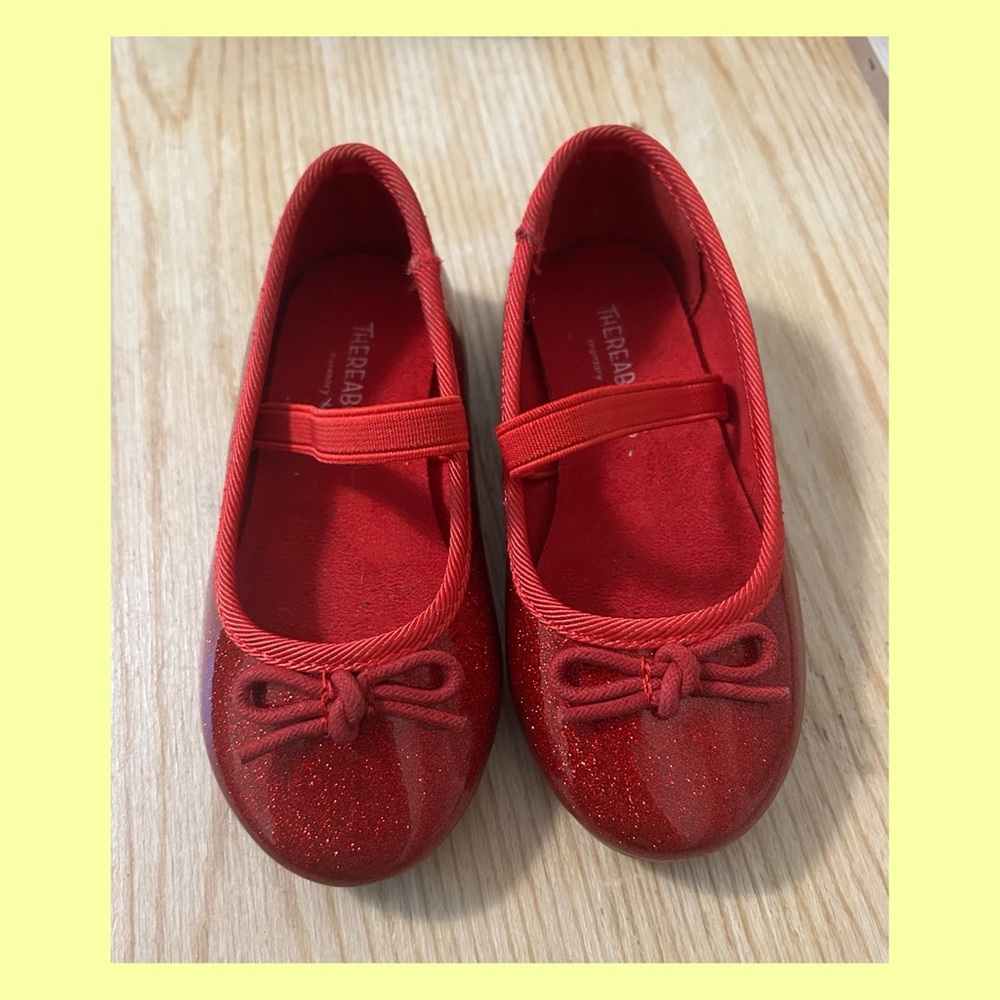 Thereabouts Red Glitter Ballet Flats for Kids